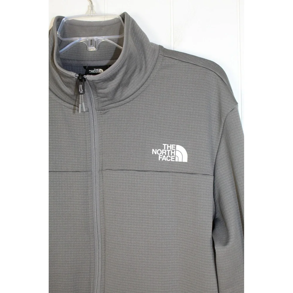 The North Face Cedar Trail‎ Grid Fleece Gray Full Zip Men's Jacket Size Large